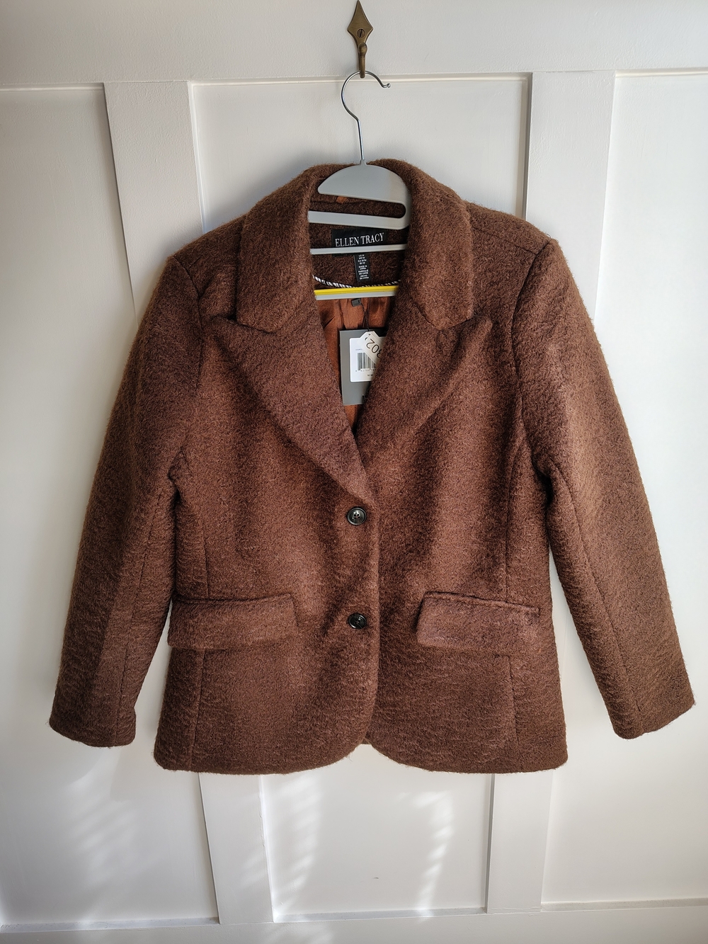 Ellen Tracy Brown Plush Blazer Jacket - Brown